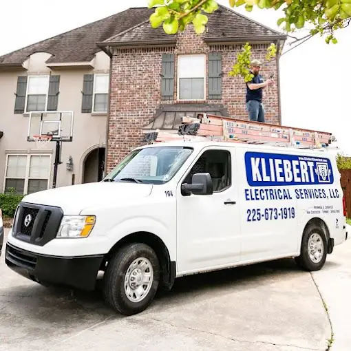 Kliebert Electrical service van parked in a residential driveway